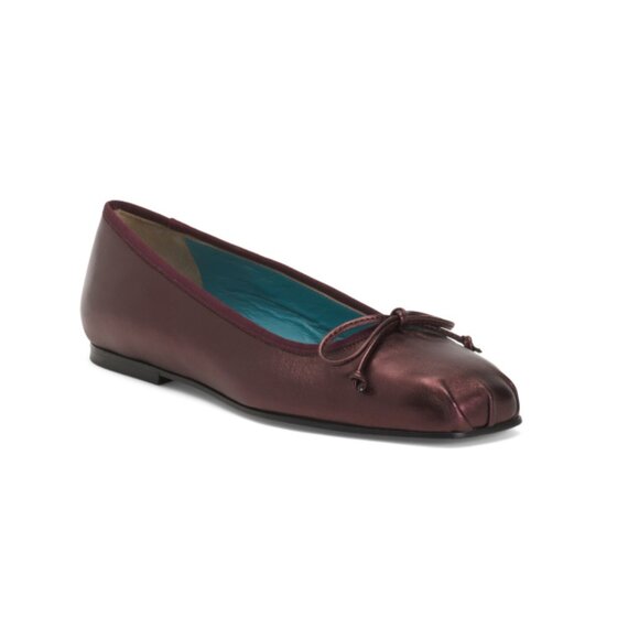 VALENTINA RANGONI Phoenix Made In Italy Leather Barbie Bow Flats - Picture 1 of 2